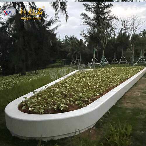白色现浇人造石花坛坐凳 预制高强混凝土拼接水磨石坐凳 uhpc座椅