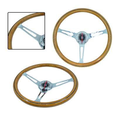 跨境热销复古方向盘改装15寸桃木黑线老普桑桑旅捷达桑塔纳方向盘