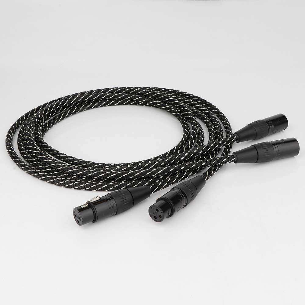 HIFI xlr音频线立体声高纯度6NOFC镀金xlr插头公对母麦克风混音器