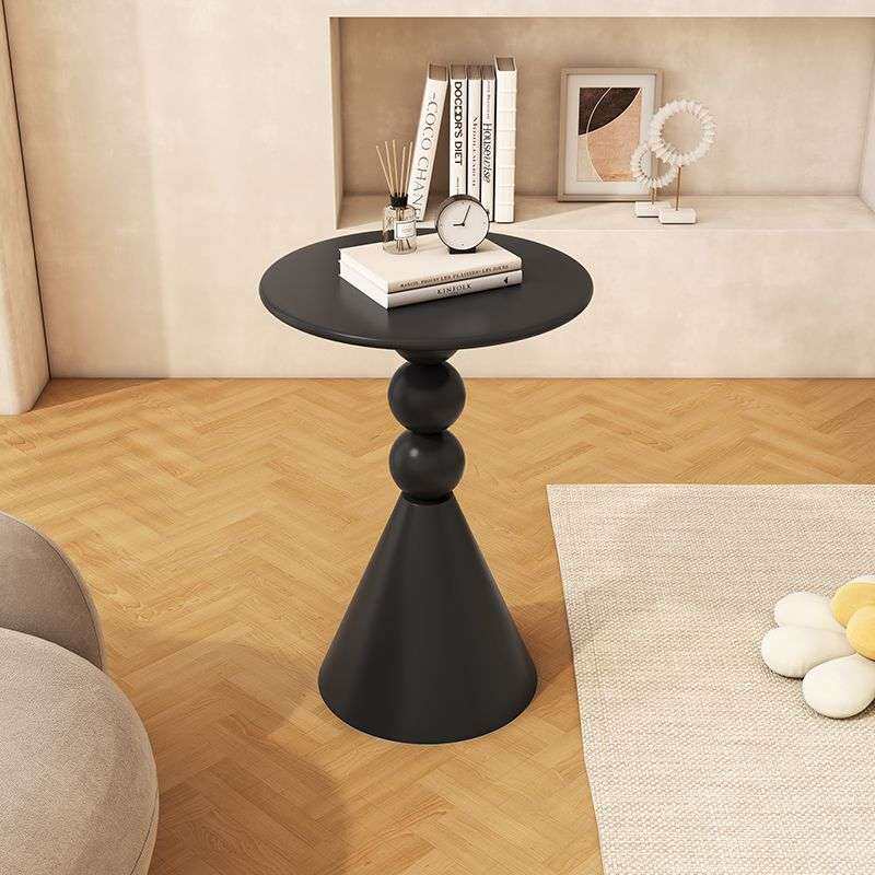 北欧铁艺边几小户型奶油风客厅圆形创意茶几沙发白色边桌简约现代