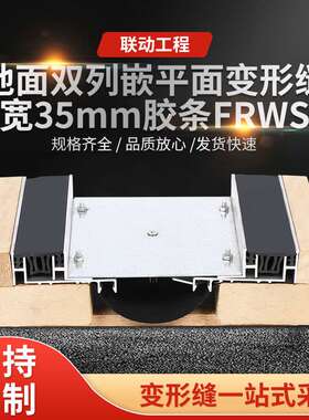 地面双列嵌平面变形缝宽35mm胶条FRWS地面变形缝伸缩缝厂家