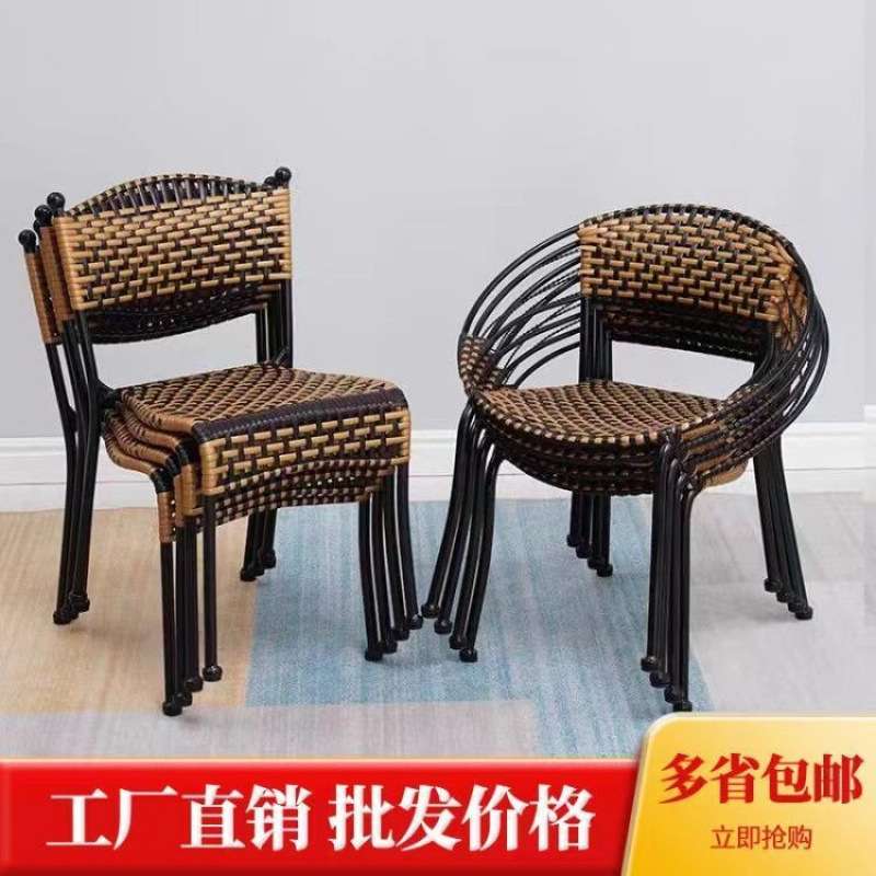家用小藤椅子靠背椅客厅阳台休闲手工编织藤椅矮凳子餐椅