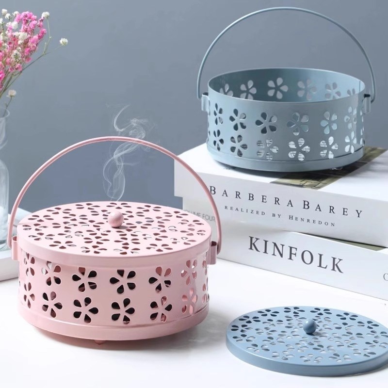 防火防烫带盖蚊香盘托家s用蚊香架托盘铁艺室内创意香炉放蚊香盒