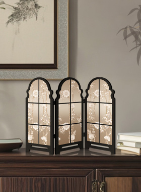 中古风桌面装饰摆件复古小屏风斗柜餐边柜电视柜T摆台画餐厅装饰