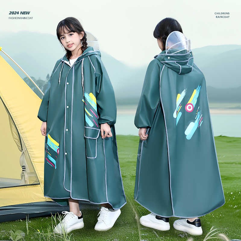 儿童雨衣男女孩长款全身防暴雨初中小学生自行车上学Y专用大童雨