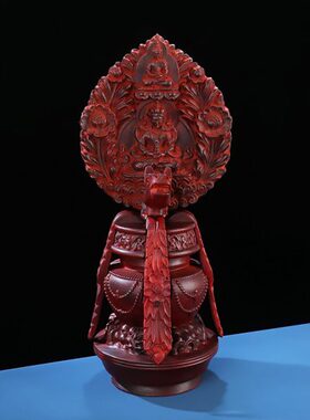 血檀木长寿宝瓶朵玛藏式密宗供奉摆件客厅桌面吉祥供物朵玛宝瓶