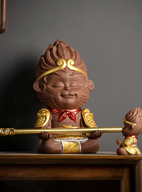 大号斗战胜佛齐天大圣孙悟空摆件陶瓷家居L客厅玄关桌面装饰品鱼