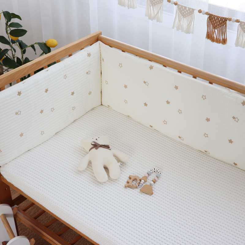 婴儿床围无荧光纯棉韩式绗缝一片式可拆洗新生儿宝宝防撞防护围栏
