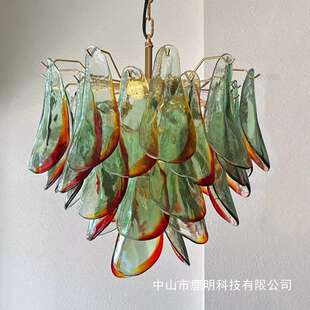 花瓣手工玻璃中古客厅吊灯法式Murano穆拉诺别墅大厅设计师艺术灯