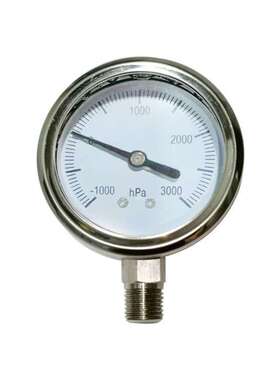 百帕压力表不锈钢压力真空表全不锈钢径向YZ60BF/-1000~0~3000hPa