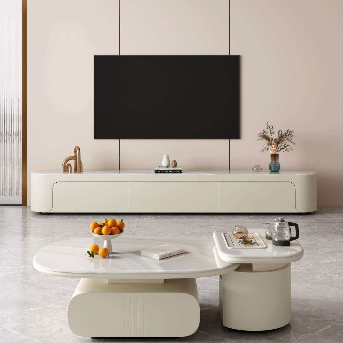 奶油风功夫岩板茶几家用小户型现代简约多功能泡茶组合茶几带充电,玩具/童车/益智/积木/模型,遥控车升级件/零配件,淘宝优惠券,粉丝福利购,淘宝优惠卷