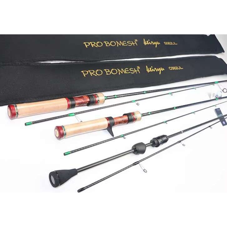 豹迈士PROBOMESH山涧1.68米2节微物小根竿岸投fuji导环实木轮座