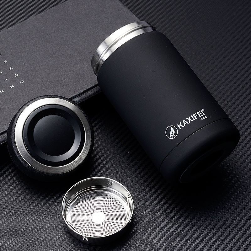 保温杯男士泡茶杯便携随手t水杯不锈钢大口径保温杯宽口380ml