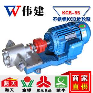 KCB-55不锈钢齿轮泵 食品级豆浆/油类输送泵 高压自吸铜轮泵头