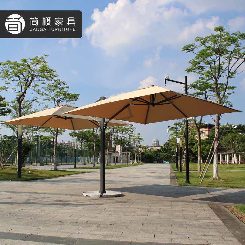 庭院花园户外双头罗马伞 室外露台大型伞3米太阳伞景区侧立遮阳伞