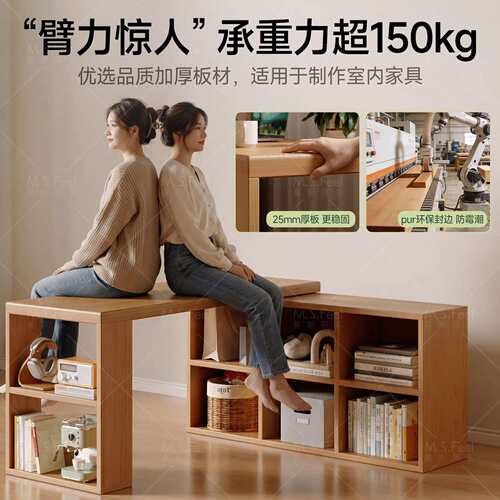 奶油风转角书桌书架一体家用学生学习桌卧室梳妆台L型实木电脑桌