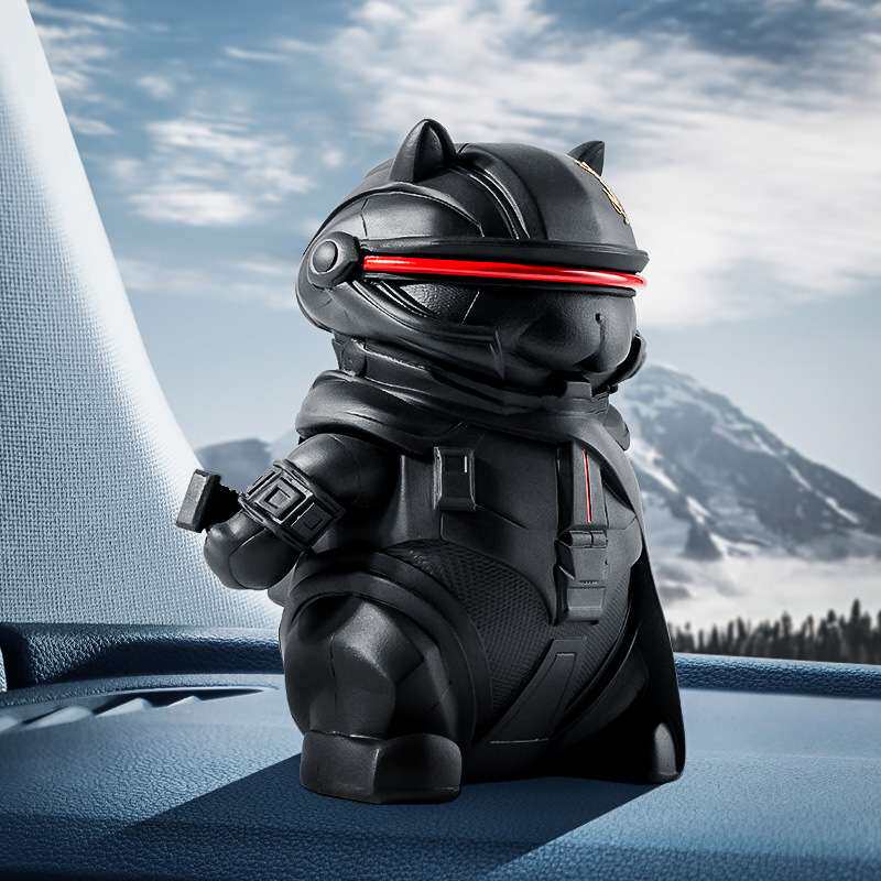 赛博摆件迷你车内工艺品创意招财猫小号汽车中控台装饰