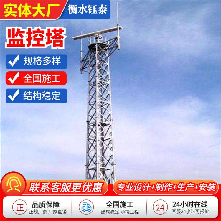 厂家 监控塔八角锥形钢管监控杆远程监控瞭望塔气象监测雷达塔
