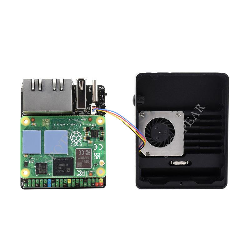 树莓派CM4双千兆以太网RJ45接口扩展板 迷你主机 带金属外壳