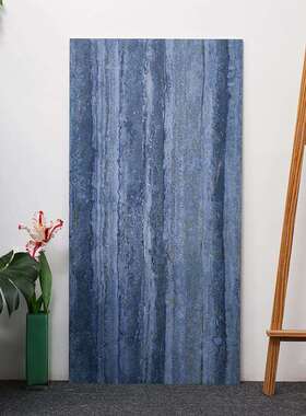 轻奢蓝色罗马洞石600x1200瓷砖酒吧别墅客厅咖啡餐厅墙砖地砖哑光