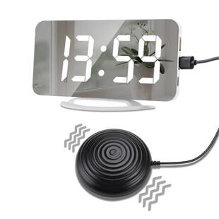 2022新款震动闹钟 创意LED振动时钟 简约数字镜面巨响震动时钟