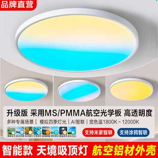 2025天镜吸顶灯led全光谱多彩色卧室灯圆形淡彩超亮氛围智能护眼