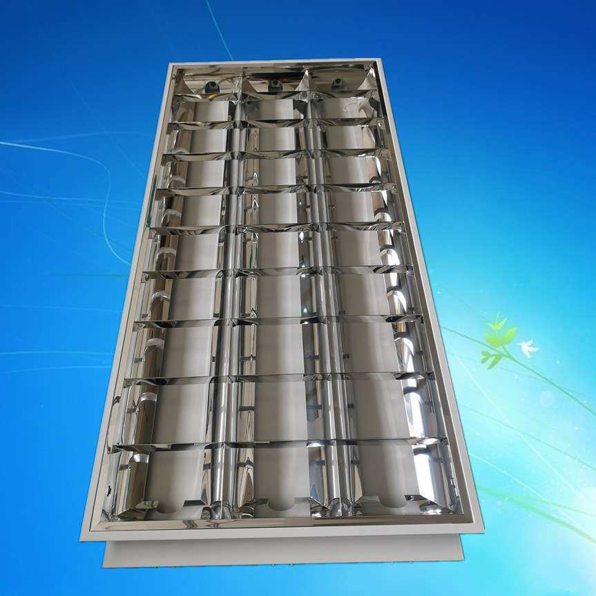 调顺厂家直供 T8 LED灯盘V型嵌入式格栅灯1200*600日光灯3管格栅