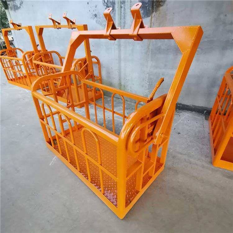 1.5m吊车吊篮 外墙用小吊框自动调平顶框 鲁鸿高空作业吊车顶筐