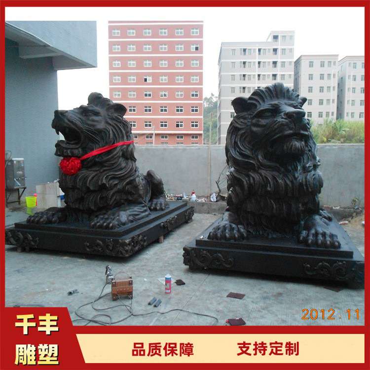 厂家 铜狮子摆件欧式狮银行汇丰狮北京故宫狮雕塑公司门口摆放