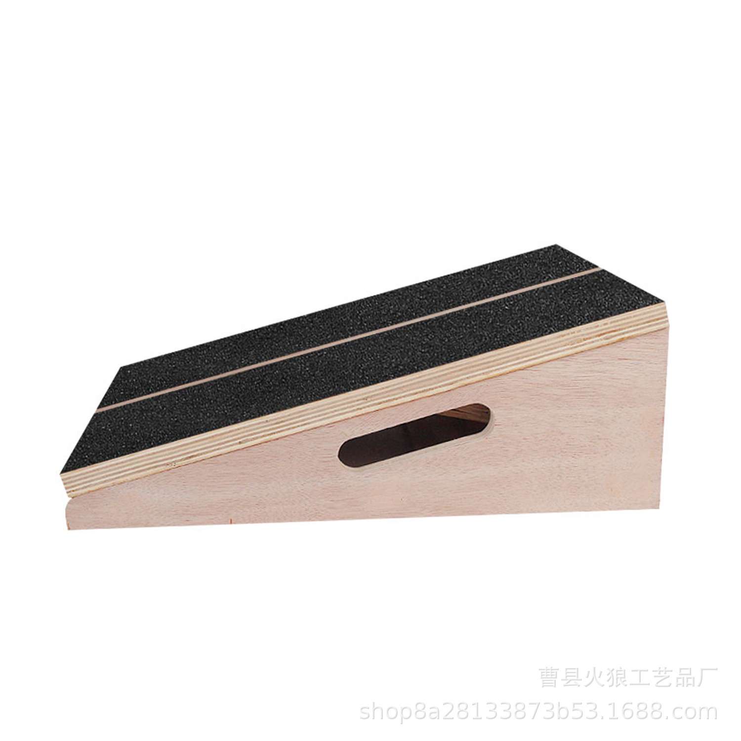 一件 木质可调节折叠平衡板 健身器材小腿拉伸器 站立式拉筋板