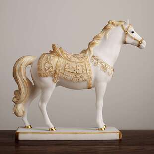 跨境新品美式树脂工艺马摆件家居客厅玄关酒柜电视柜工艺装饰摆设