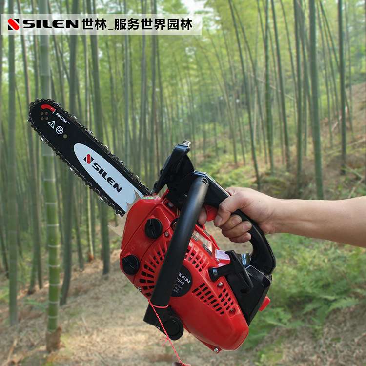 12寸油锯2500小型汽油锯伐木锯 链条锯单手锯