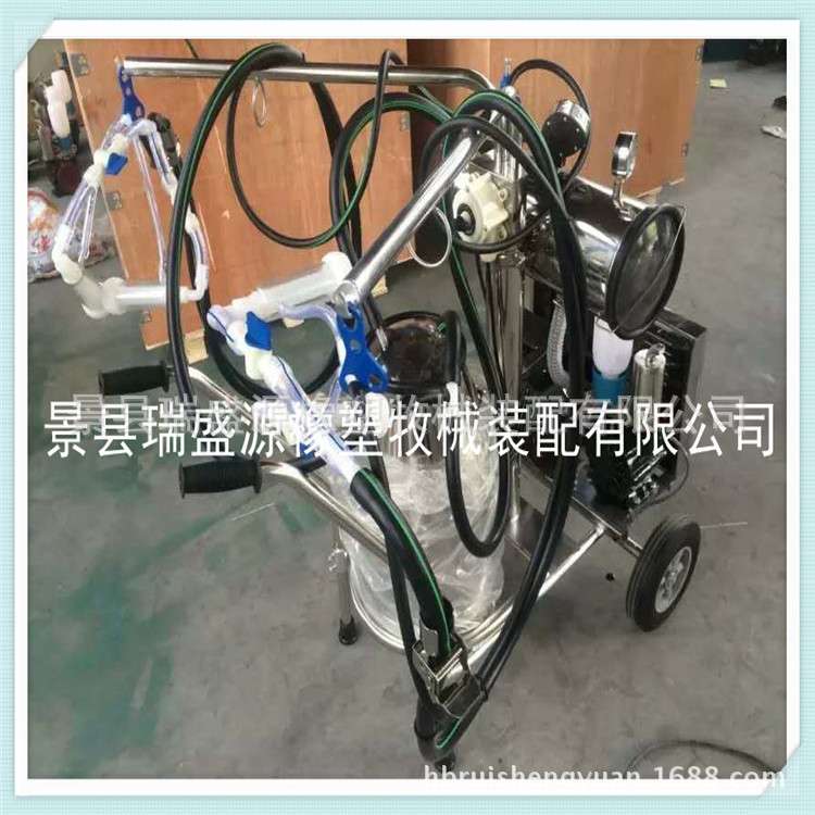 单双缸真空不锈钢小型挤奶机 奶牛羊手推车 移动式挤奶机