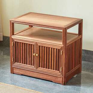 缅甸花梨木茶水柜实木置物柜客厅新中式储物柜仿古置物柜