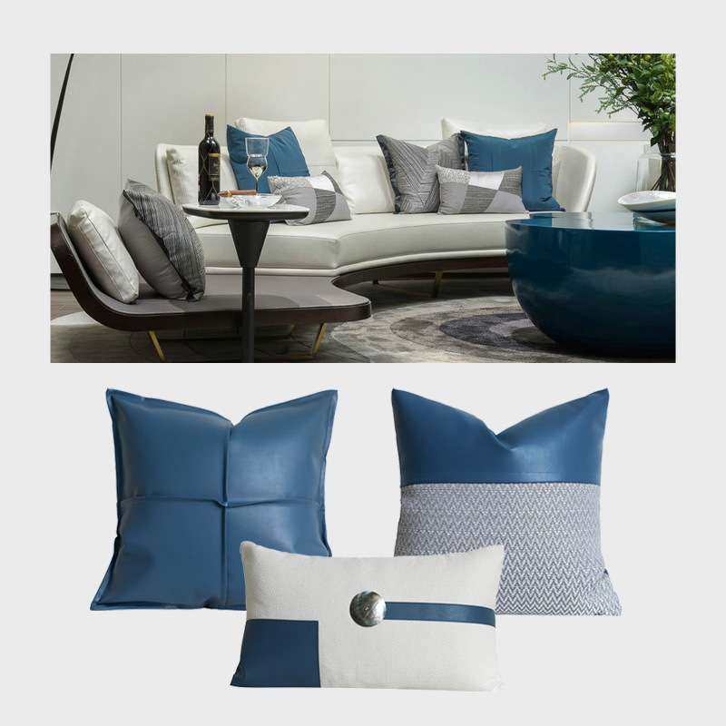 现代简约亮蓝色PU皮抱枕客厅沙发靠枕样板间装饰靠垫长方形腰枕套,玩具/童车/益智/积木/模型,遥控车升级件/零配件,淘宝优惠券,粉丝福利购,淘宝优惠卷