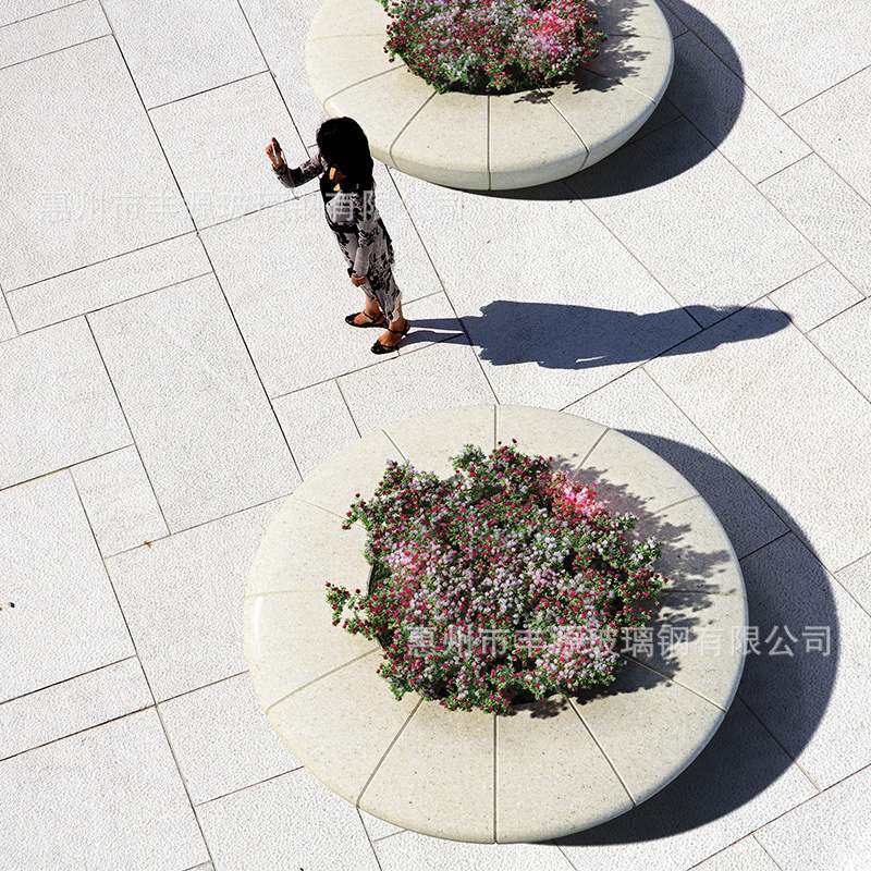 玻璃钢圆形树池户外广场公园公共休闲区等候景观创意圆环美陈坐凳