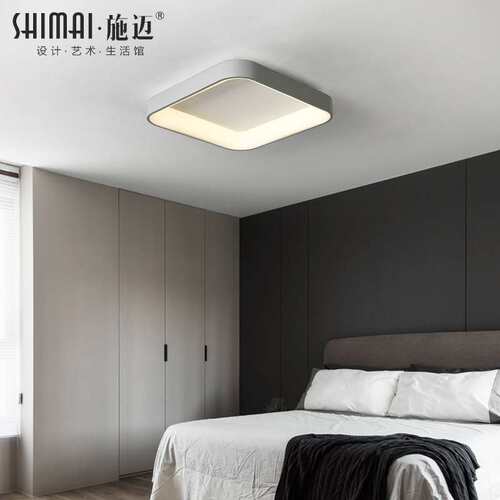 北欧卧室灯现代简约led主卧灯温馨浪漫创意个性方形房间吸顶灯具