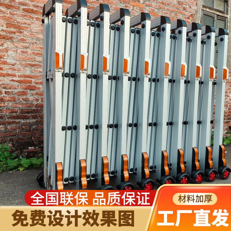 不锈钢手动伸缩门高速简易路障折叠户外学校工地收缩推拉移动小门
