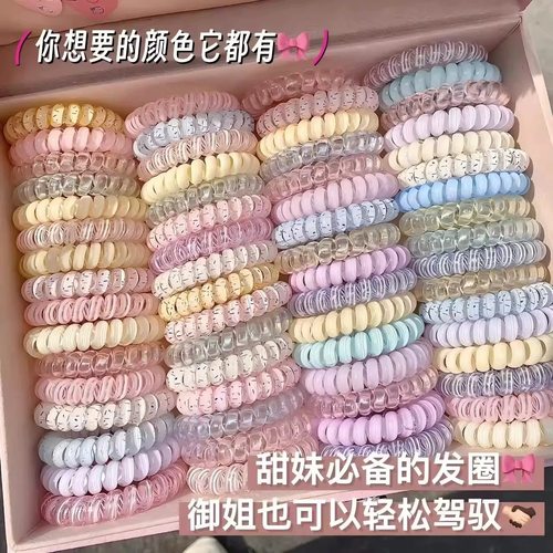 无痕电话线发圈高级感头绳护发不伤发橡皮筋女扎头高弹力马尾发绳