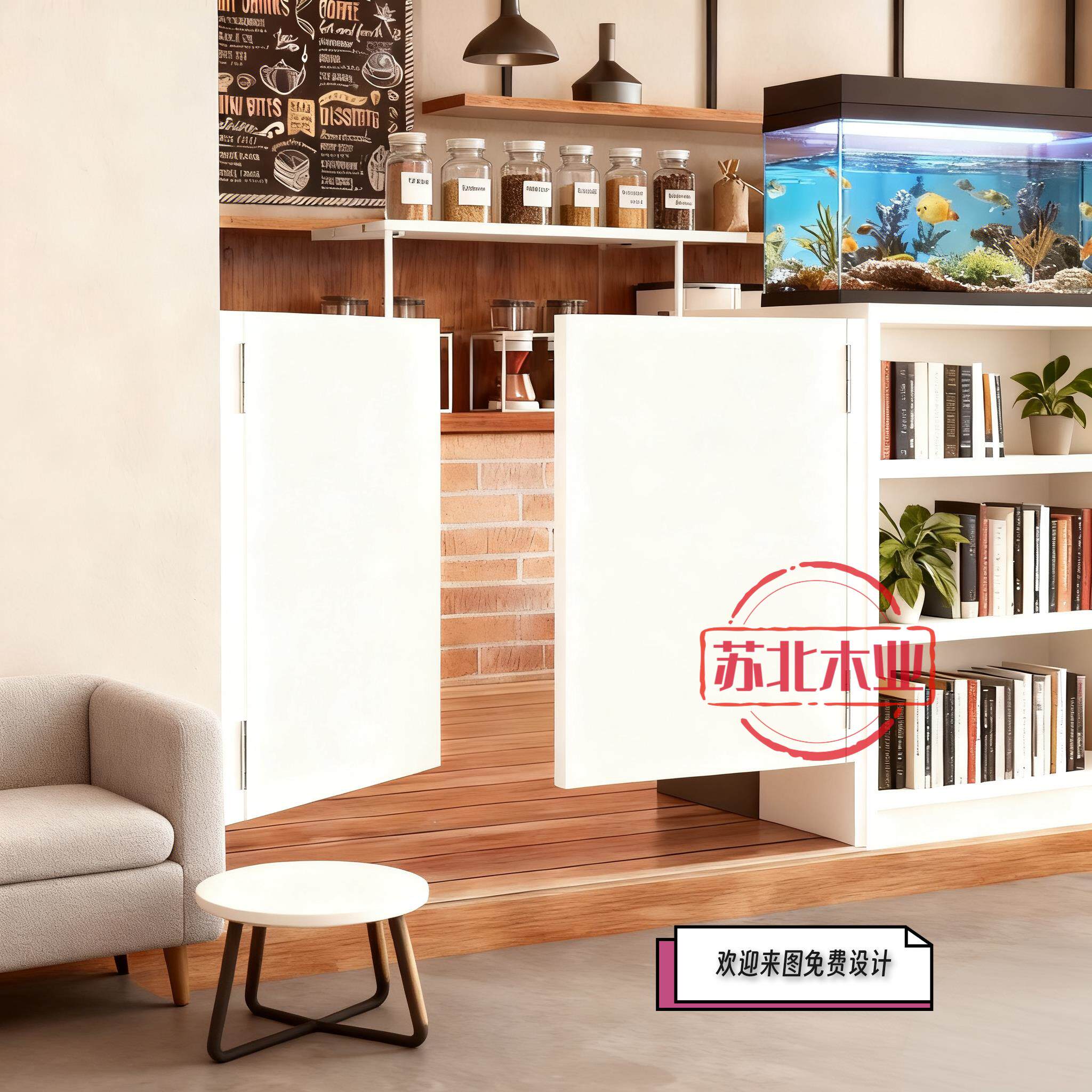 吧台回弹门收银柜台挡板奶茶店实木小门复古酒吧自由门牛仔门实木
