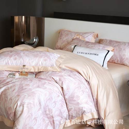 新款轻奢高级长绒棉100S四件套高支高密全棉被套纯棉床单床上用品