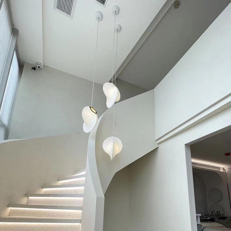 灯公寓天然轻奢loft楼梯楼中楼挑空复式楼别墅蚕丝客厅吊灯跃层