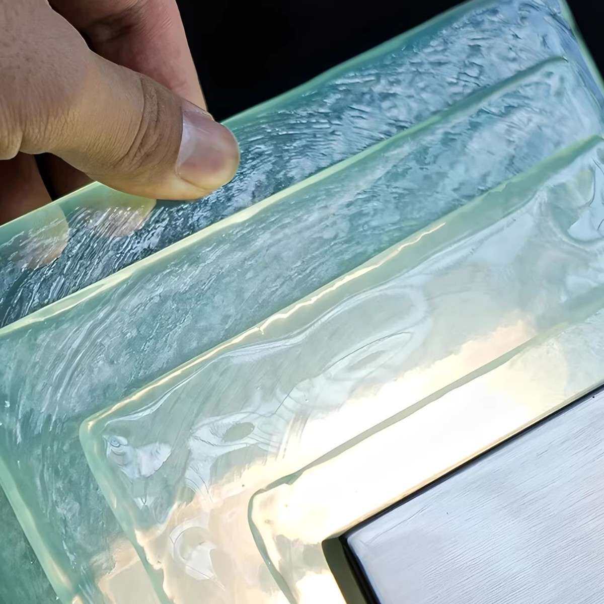 中古意大利蓝色玻璃方形客厅氛围灯复古穆拉诺卧室床头玻璃壁灯