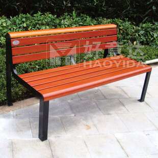 户外扁铁腿公园椅三人座庭院长条凳小区售楼部带靠背休息椅联排