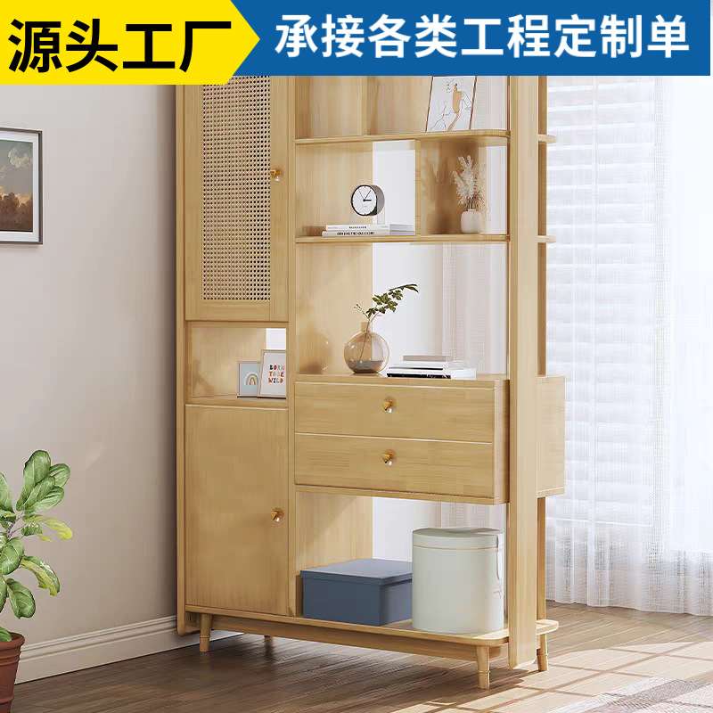 实木入户玄关柜隔断柜 双面客厅隔断屏风 北欧简约现代酒柜间厅柜