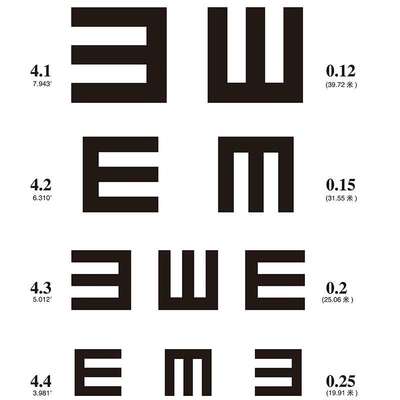 VLEN HK-95 标准对数视力表贴纸26*78cm 视力标识贴