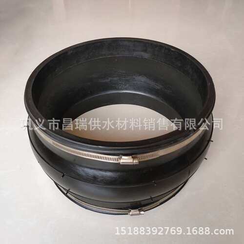 卡箍式橡胶接头 304不锈钢抱箍橡胶软接头 直筒式橡胶膨胀节DN200