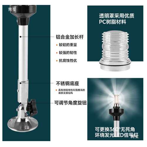 船用航行灯信号灯游艇配件环照灯左右舷灯航行指示灯12VLED舷灯