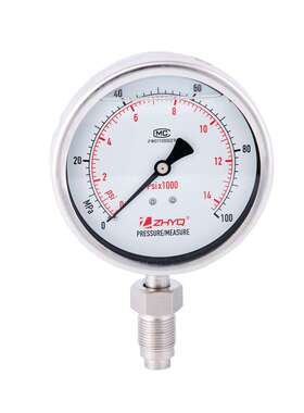 【厂家直销】上海朝辉食品级 卫生均质机隔膜压力表70-100-150MPa