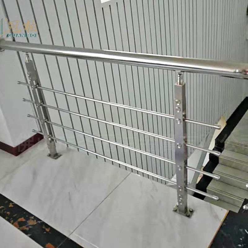 冠柏 304不锈钢楼梯扶手工程穿拉丝家用室内阳台护栏玻璃栏杆立柱